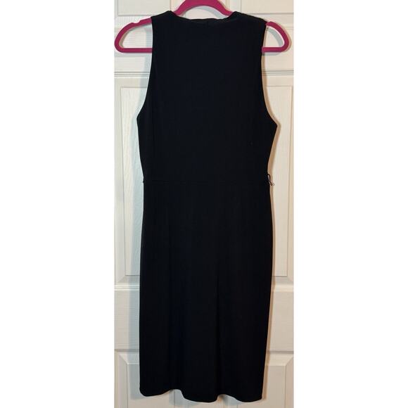 Donna Ricco NY Black Sleeveless V-neck Dress, Polyester/Spandex, 14 - Picture 4 of 6